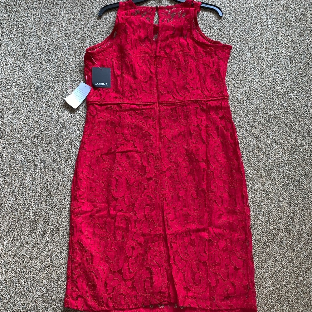 Marina Red Lace Sheath Dress - Picture 4 of 5